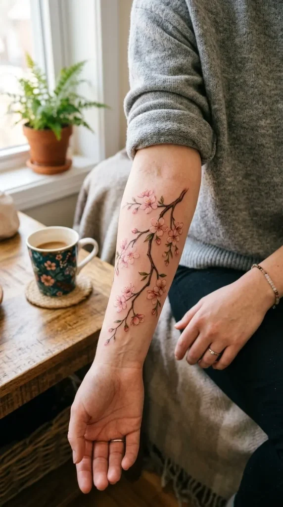 Cherry Blossom Branch Tattoo