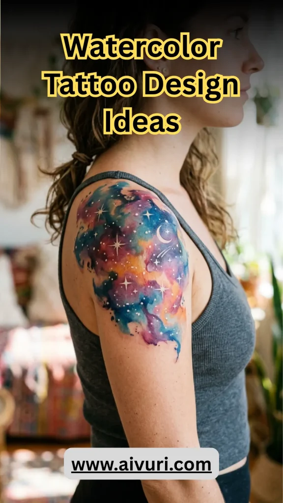 Galaxy Watercolor Blend Tattoo