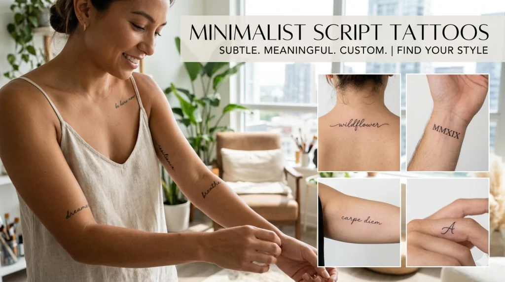 Minimalist Script Tattoos