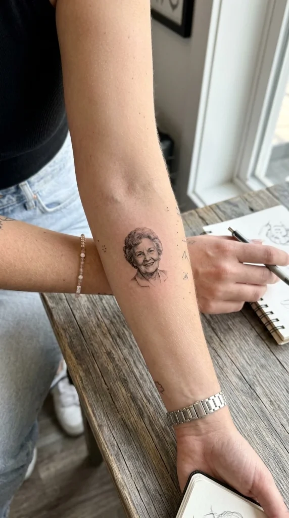 Tiny Portrait Tattoo